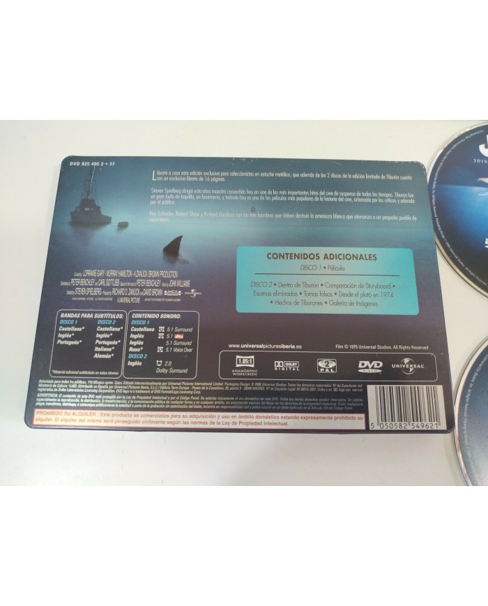 Tiburon Edicion Coleccionistas Steven Spielberg 2x DVD Steelbook - AM