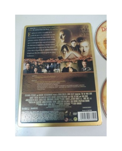 EL CODIGO DA VINCI Tom Hanks - 2 x DVD Steelbook Espa?ol English