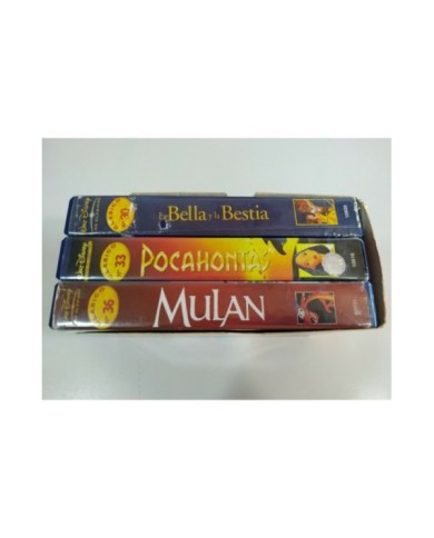 La Bella y la Bestia - Pocahontas - Mulan - Walt Disney - 3 x VHS Cinta Espa?ol