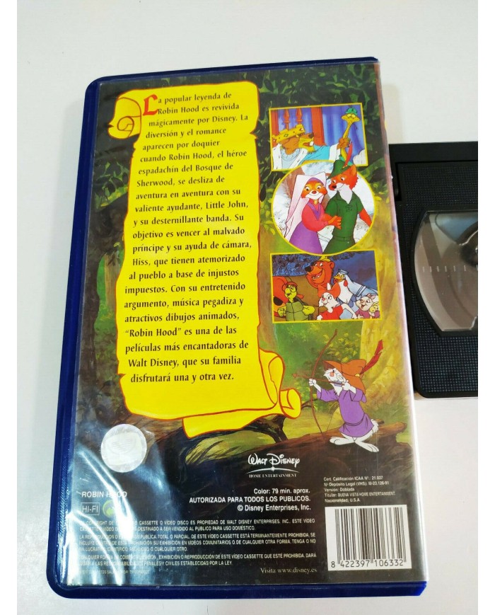Robin Hood Los Clasicos de Walt disney - VHS Tape Espa?ol - 1991 3T