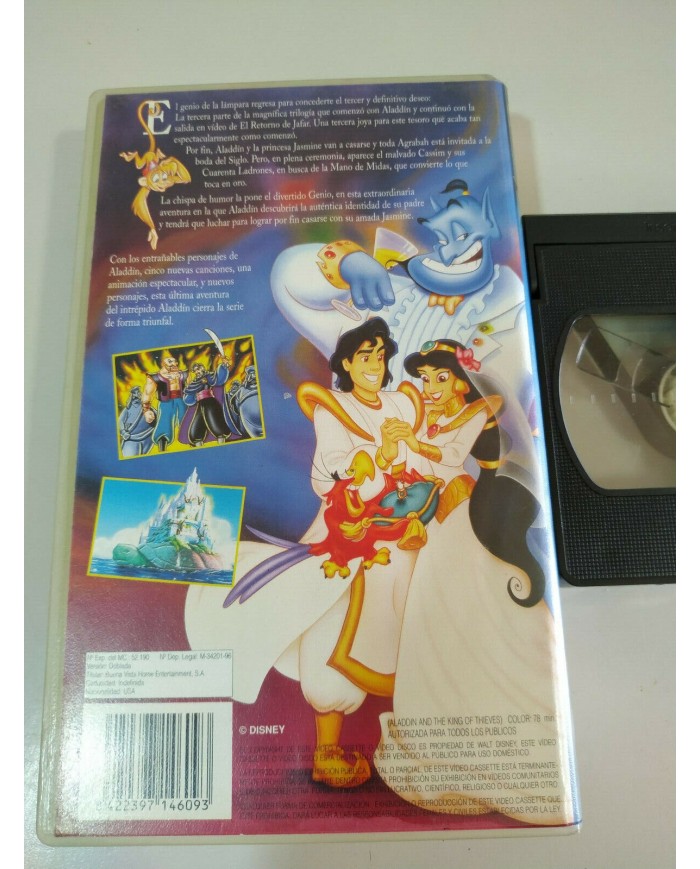 Aladdin y el Rey de los Ladrones Walt Disney - VHS Cinta Castellano - 3T