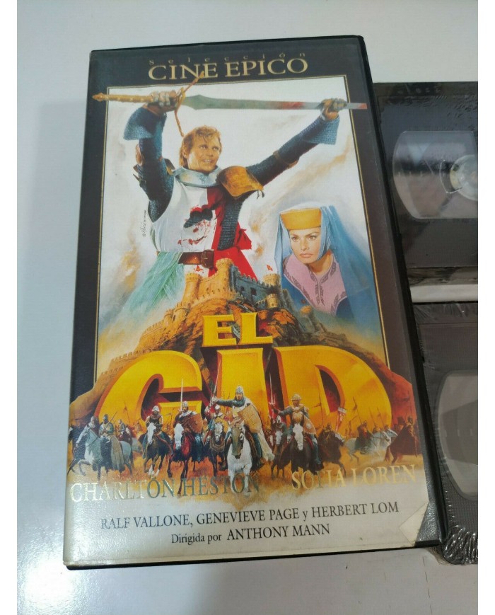 El Cid Charlton Heston Sofia Loren Anthony Mann Doble 2 x VHS Tape Espa?ol Nueva