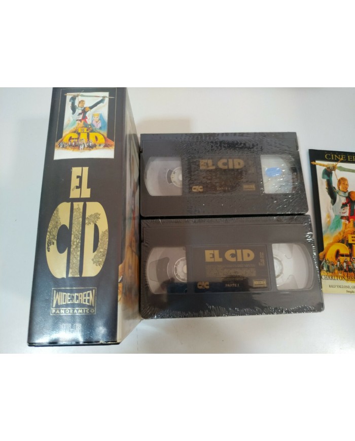 El Cid Charlton Heston Sofia Loren Anthony Mann Doble 2 x VHS Tape Espa?ol Nueva