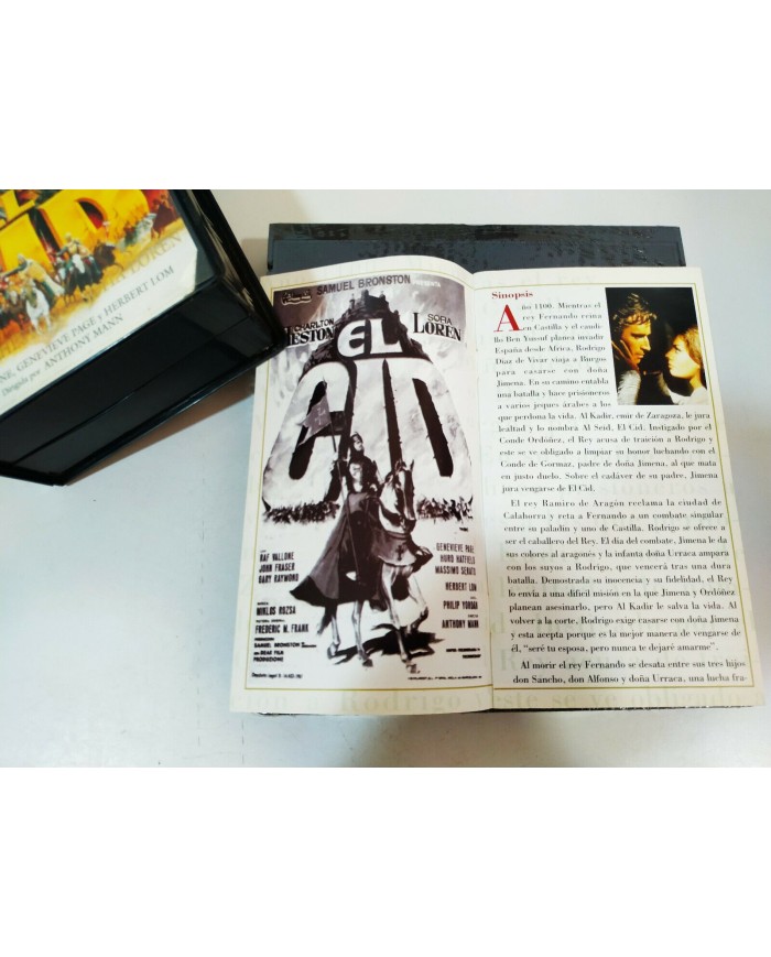 El Cid Charlton Heston Sofia Loren Anthony Mann Doble 2 x VHS Tape Espa?ol Nueva