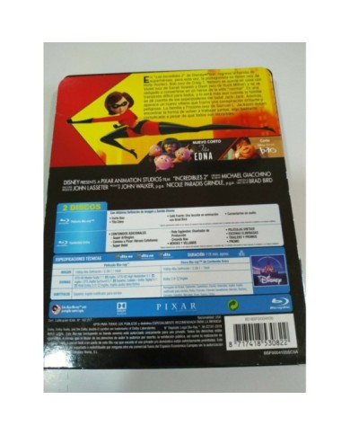 Los Increibles 2 Disney Pixar Steelbook 2 x Blu-ray + Extras Espa?ol English AM