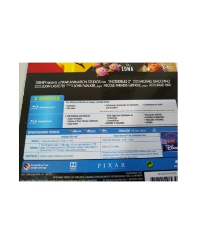 Los Increibles 2 Disney Pixar Steelbook 2 x Blu-ray + Extras Espa?ol English AM