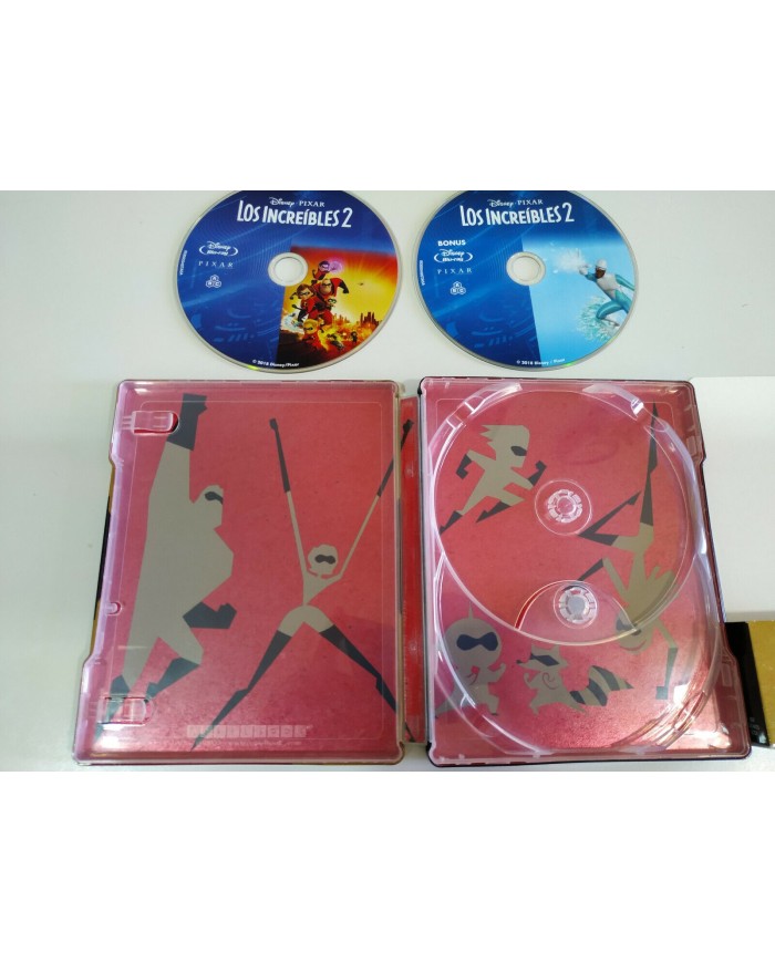 Los Increibles 2 Disney Pixar Steelbook 2 x Blu-ray + Extras Espa?ol English AM