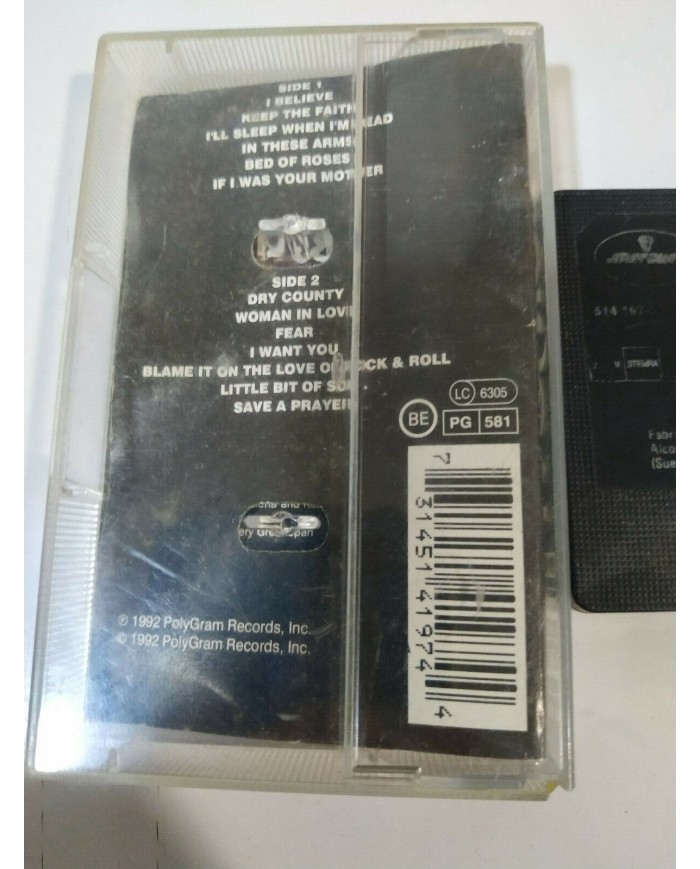Bon Jovi Keep the Faith Mercury Spain Edition 1992 - Cinta Tape Cassette Am Bon Jovi Keep the Faith Mercury Spain Edition 1992 - Cinta Tape Cassette Am