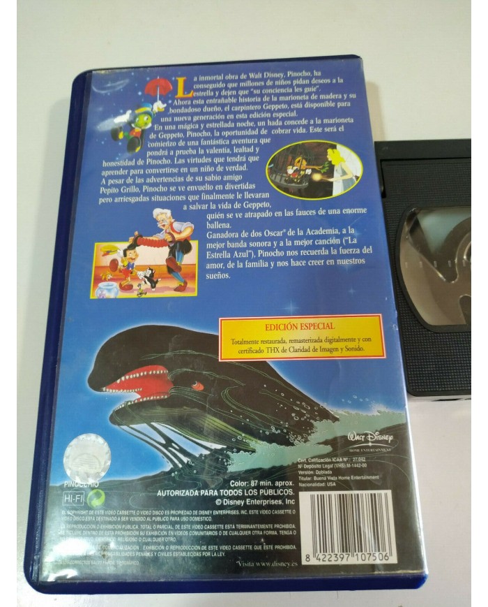 Pinocho Los Clasicos de Walt Disney - VHS Cinta Tape Espa?ol 2000 Am