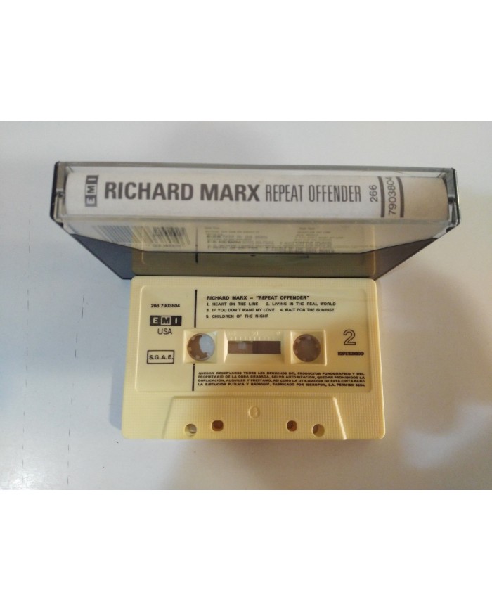 RICHARD MARX REPEAT OFFENDER EMI SPAIN EDITION 1989 - Cinta Tape Cassette - 3T RICHARD MARX REPEAT OFFENDER EMI SPAIN EDITION 1989 - Cinta Tape Cassette - 3T
