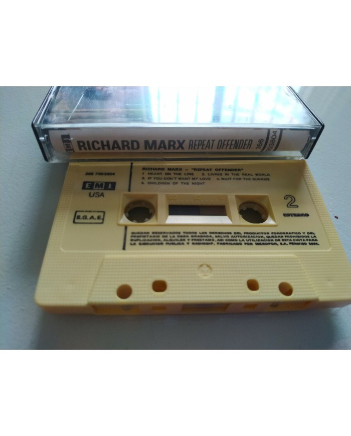 RICHARD MARX REPEAT OFFENDER EMI SPAIN EDITION 1989 - Cinta Tape Cassette - 3T RICHARD MARX REPEAT OFFENDER EMI SPAIN EDITION 1989 - Cinta Tape Cassette - 3T