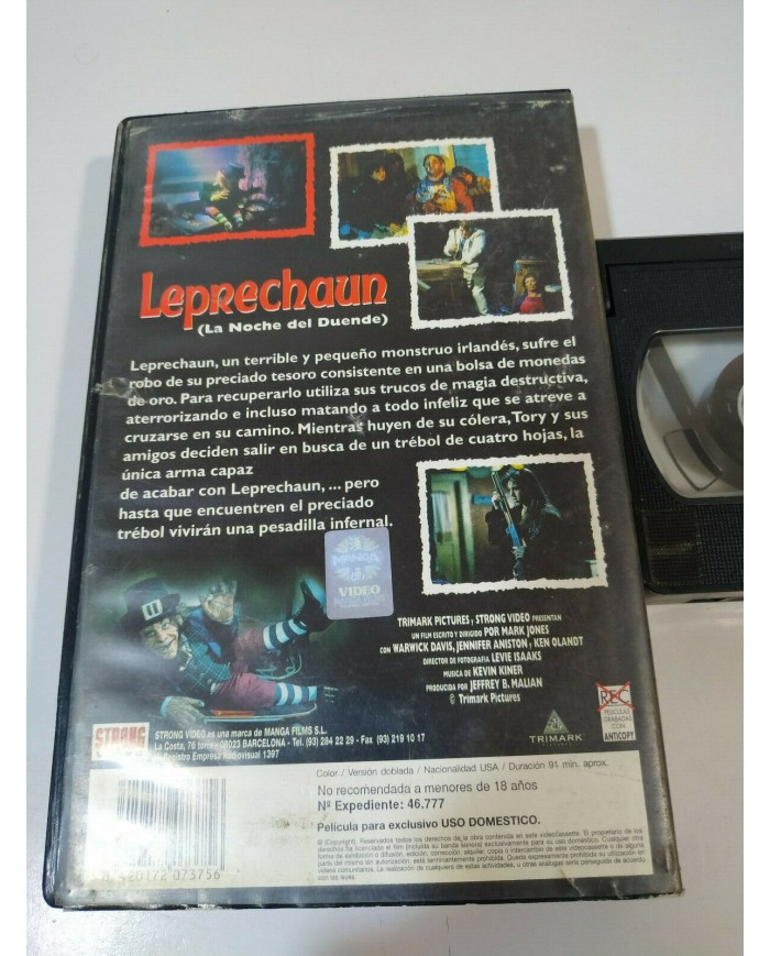 Leprechaun La Noche del Duende Mark Jones Terror - VHS Cinta Tape Espa?ol 4T