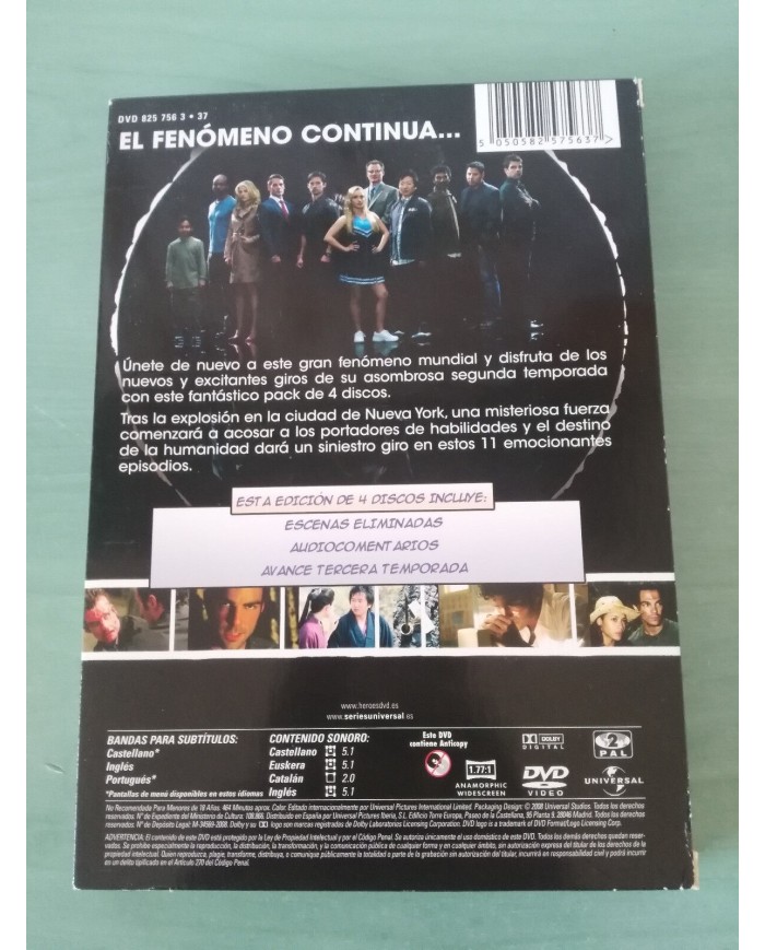 HEROES SEGUNDA TEMPORADA SEASON 2 - 4 DVD ESPA?OL ENGLISH PORTUGUES - 3T