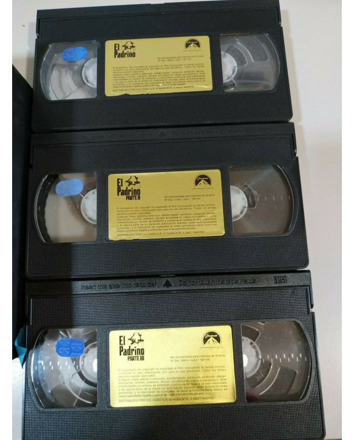 El Padrino Trilogia Al Pacino Marlon Brando Ford Coppola 3 X VHS Espa?ol 3T