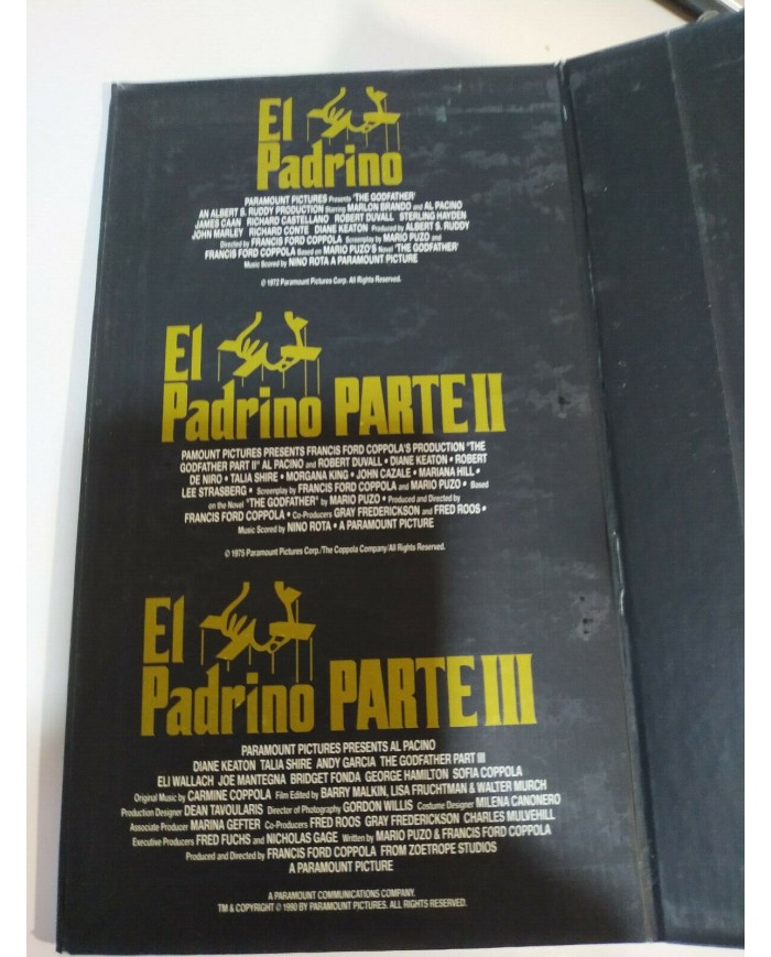 El Padrino Trilogia Al Pacino Marlon Brando Ford Coppola 3 X VHS Espa?ol 3T