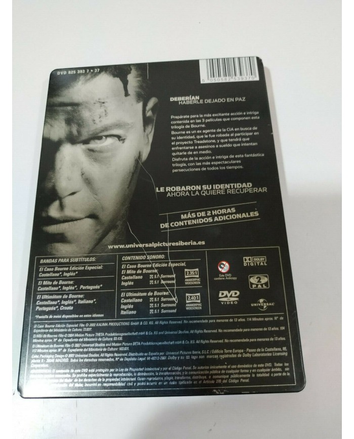 Jason Bourne Trilogia - 3 X DVD Matt Damon Steelbook Espa?ol Ingles - 5T