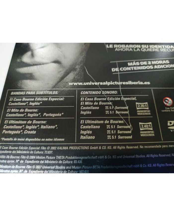 Jason Bourne Trilogia - 3 X DVD Matt Damon Steelbook Espa?ol Ingles - 5T
