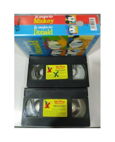 Lo Mejor de Mickey Donald Walt Disney - Doble 2 x VHS Cinta Tape Castellano - 2T