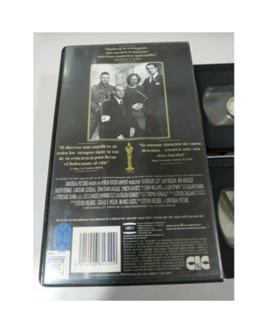 La Lista de Schindler Steven Spielberg Liam Neeson 2 x VHS Cinta Tape Espa?ol 3T