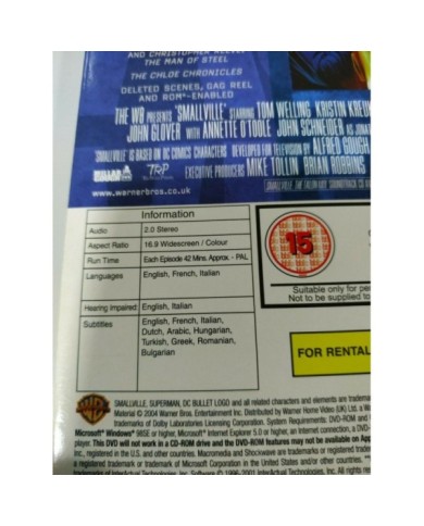 SMALLVILLE The Complete Second Season - 6 x DVD English Francais Italian - AM