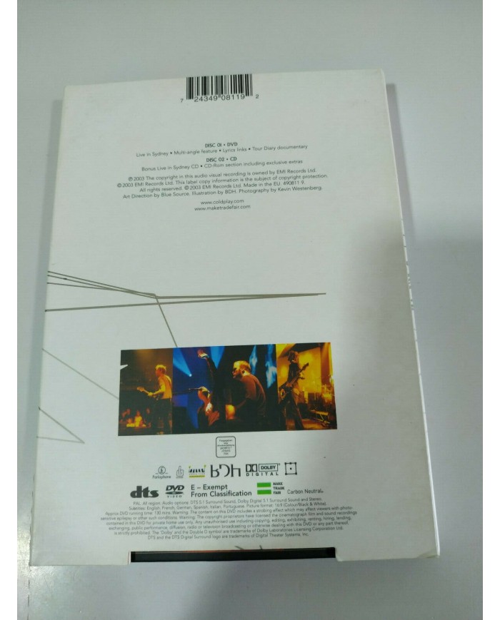 DVD COLDPLAY LIVE 2003 - CD + DVD - Edicion Especial Sydney - AM