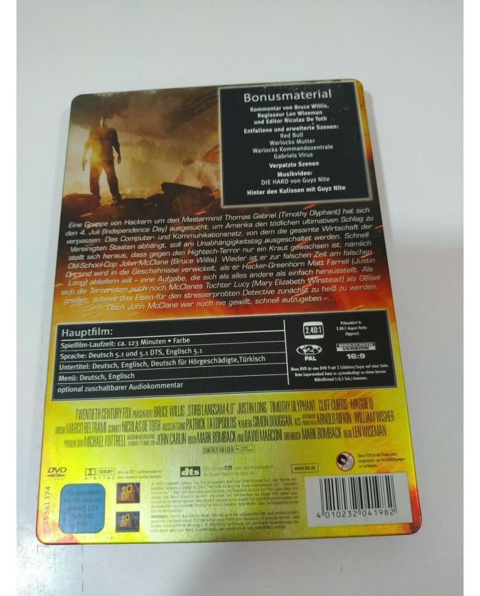 Stirb Langsam Die Hard 4.0 Bruce Willis - DVD Steelbook Deutsch English