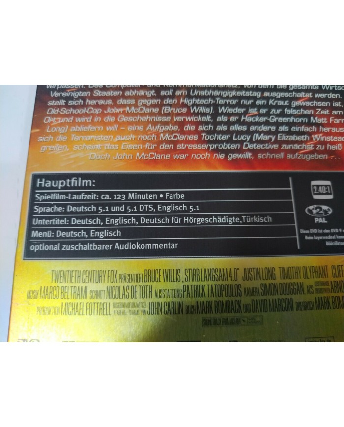 Stirb Langsam Die Hard 4.0 Bruce Willis - DVD Steelbook Deutsch English