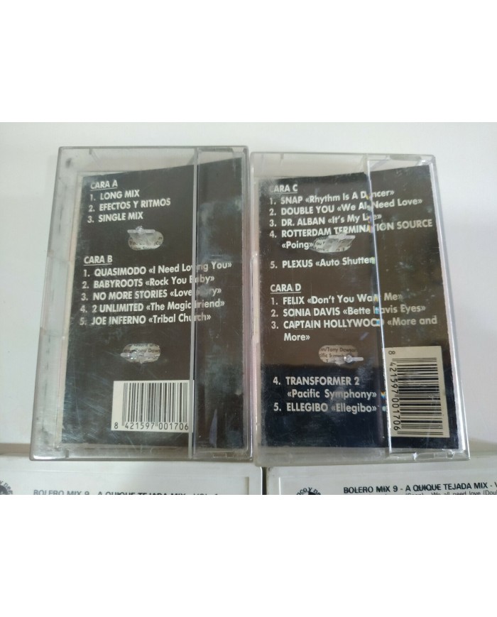 Bolero Mix 9 Vol 1 y 2 Techno - Doble 2 x Cinta Tape Cassette 2T