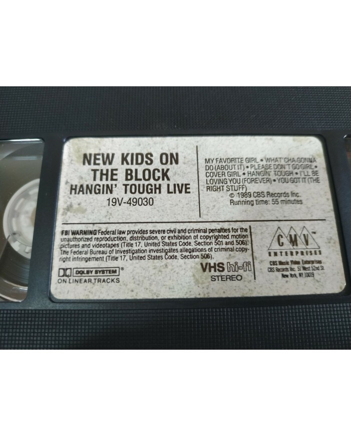 New Kids on the Block Hangin Tough Live 1989 - VHS Cinta Tape - 3T