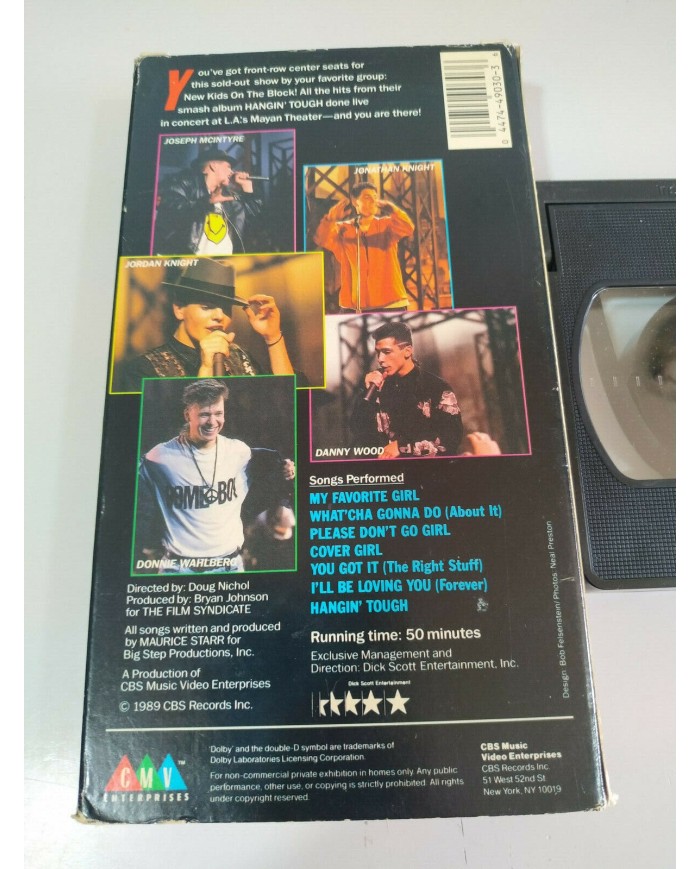 New Kids on the Block Hangin Tough Live 1989 - VHS Cinta Tape - 3T