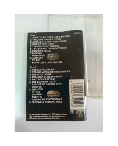 Dance With Wolves Soundtrack John Barry Epic 1991 - Cinta Tape Cassette 3T