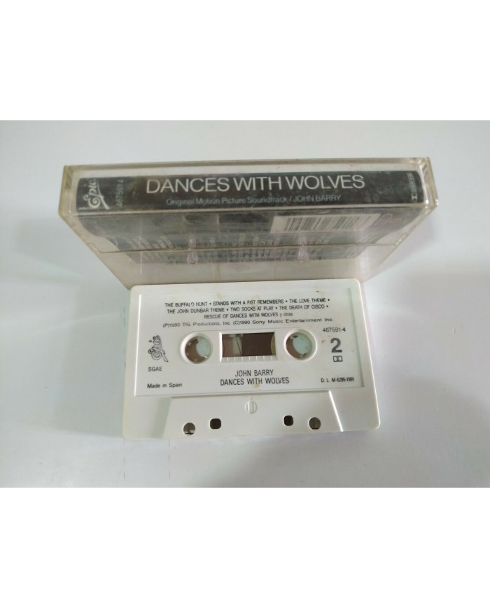 Dance With Wolves Soundtrack John Barry Epic 1991 - Cinta Tape Cassette 3T