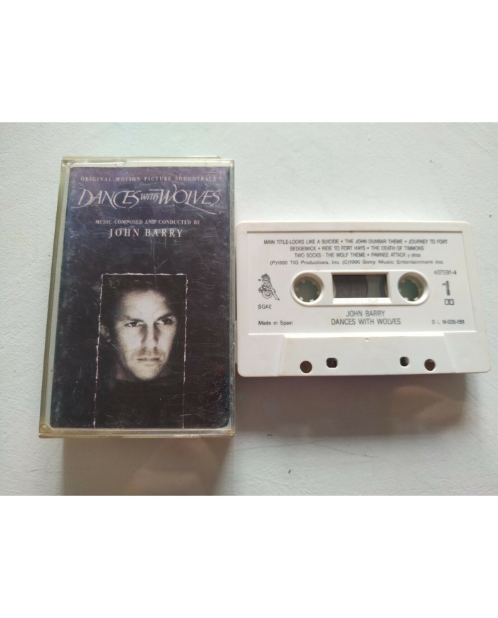 Dance With Wolves Soundtrack John Barry Epic 1991 - Cinta Tape Cassette 3T