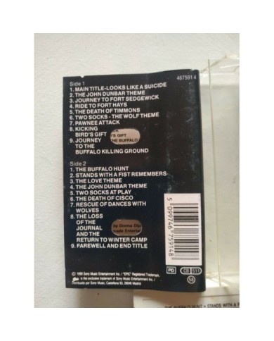 Dance With Wolves Soundtrack John Barry Epic 1991 - Cinta Tape Cassette 3T