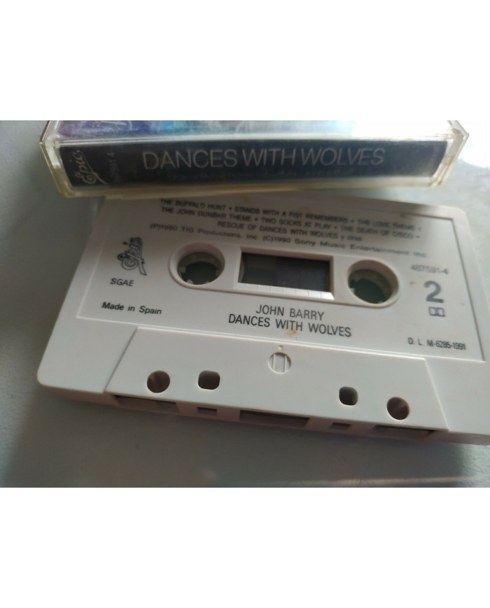 Dance With Wolves Soundtrack John Barry Epic 1991 - Cinta Tape Cassette 3T