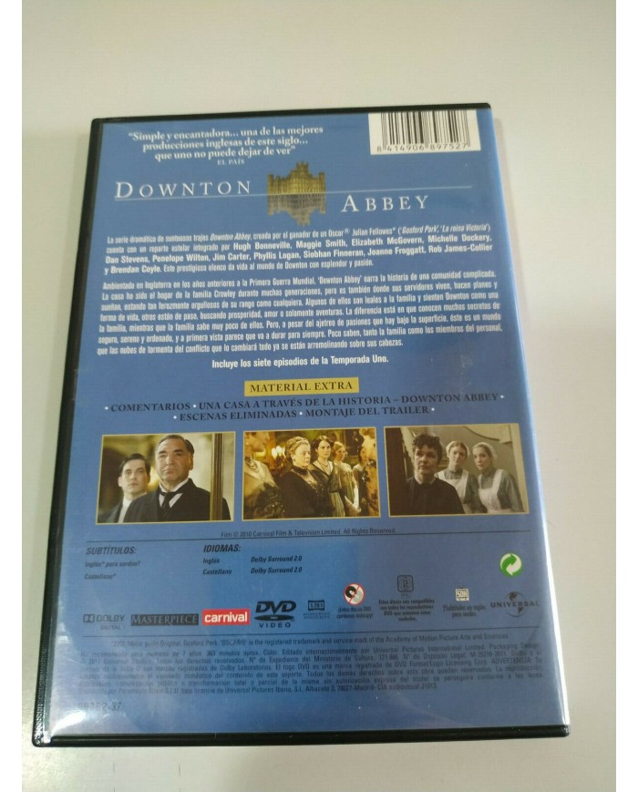 Downtown Abbey Primera Temporada 1 Completa - 3 x DVD Espa?ol Ingles - 3T