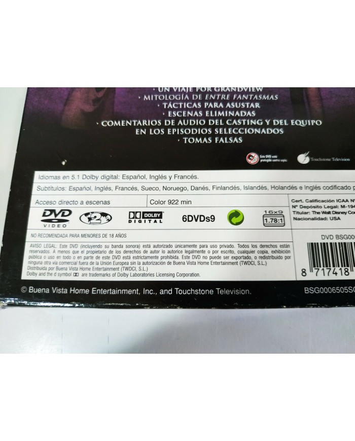 Entre Fantasmas Primera Temporada 1 Completa - 6 x DVD Espa?ol Ingles - 3T