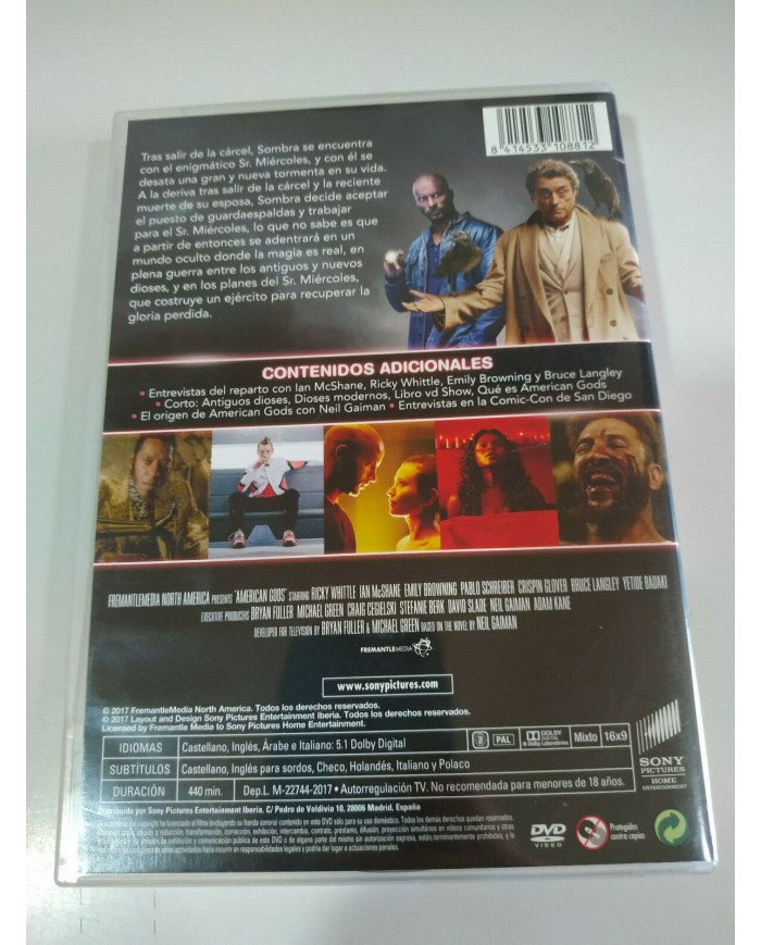 American Gods Primera Temporada 1 Completa - 4 x DVD Espa?ol Ingles - 3T