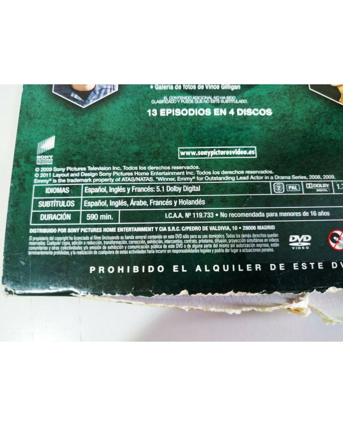 Breaking Bad Segunda Temporada 2 Completa - 4 x DVD Espa?ol Ingles - 3T