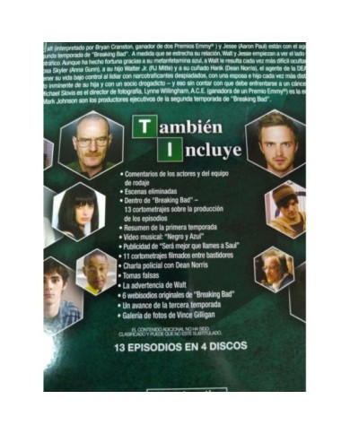 Breaking Bad Segunda Temporada 2 Completa - 4 x DVD Espa?ol Ingles - 3T