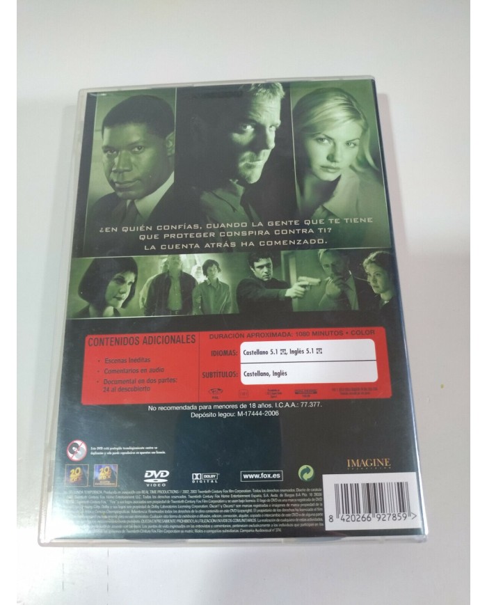 24 Segunda Temporada 2 Completa Kiefer Sutherland - 7 x DVD Espa?ol Ingles - 3T
