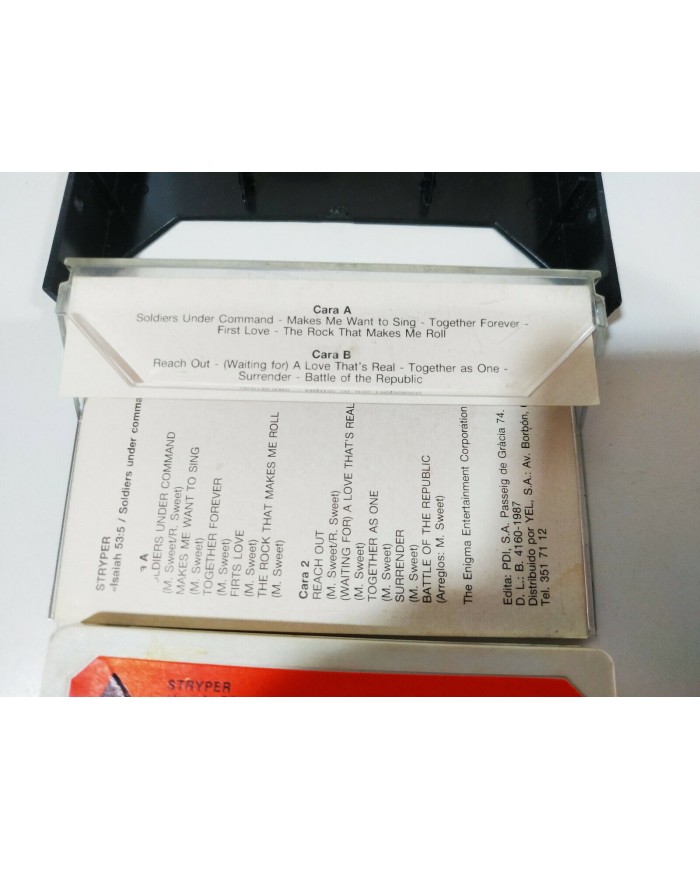 Stryper Soldiers Under Command 1987 Enigma Spain Edit - Cinta Tape Cassette - 2T