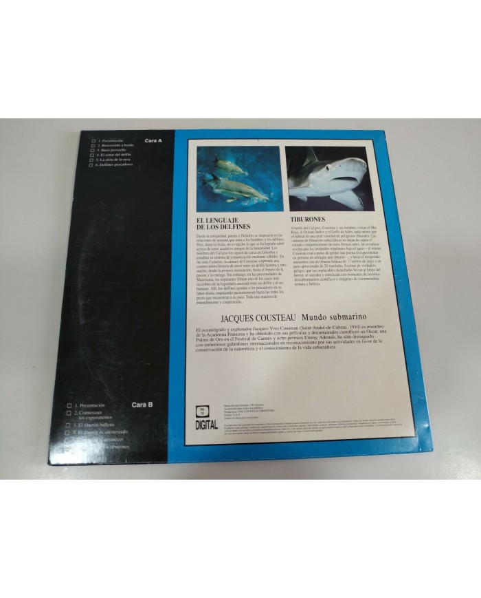 Jacques Cousteau El lenguaje Delfines Tiburones MUNDO SUBMARINO - LASERDISC LD Jacques Cousteau El lenguaje Delfines Tiburones MUNDO SUBMARINO - LASERDISC LD