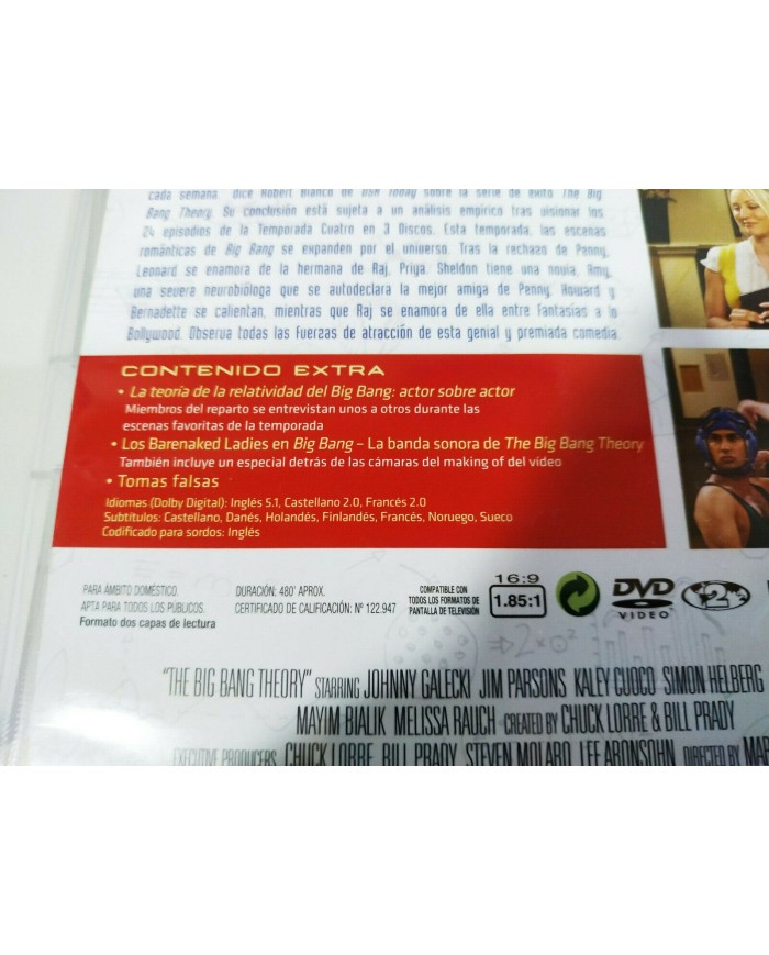 The Big Bang Theory Cuarta Temporada 4 Completa - 3 x DVD Espa?ol Ingles 3T