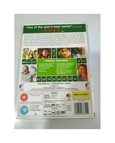 Breaking Bad The Complete First Season 1 - 3 x DVD Ingles aleman - 3T