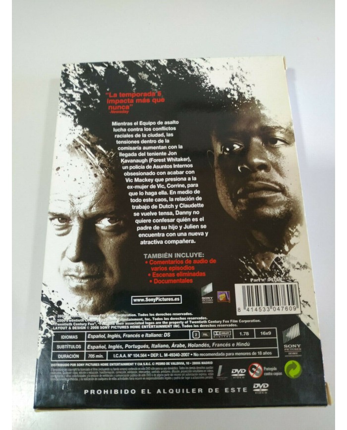 The Shield Quinta Temporada 5 Completa - 4 x DVD Espa?ol Ingles - 3T