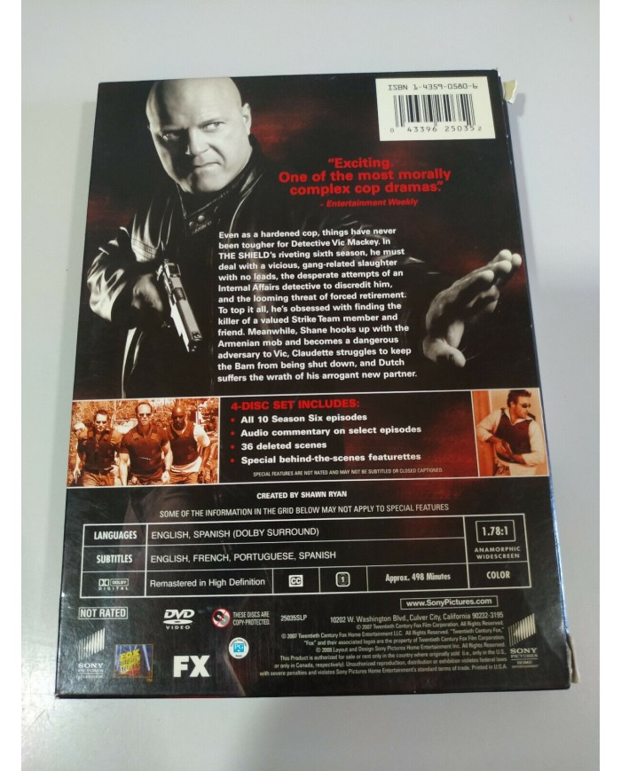 The Shield Sexta Temporada 6 Completa - 4 x DVD Espa?ol Ingles - 3T