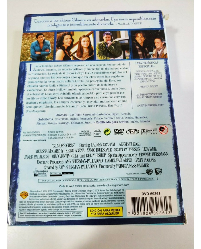 Las Chicas Gilmore Segunda Temporada 2 Completa - 6 x DVD Espa?ol Ingles - 3T