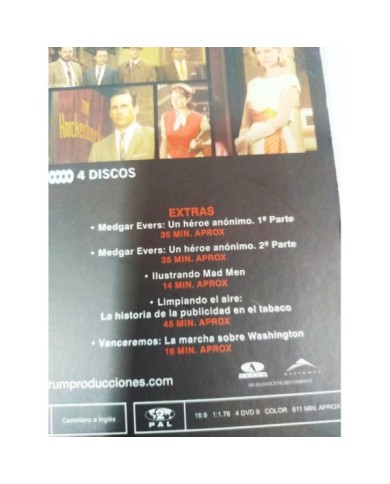 Mad Men Tercera Temporada 3 Completa - 4 x DVD Espa?ol Ingles - 3T