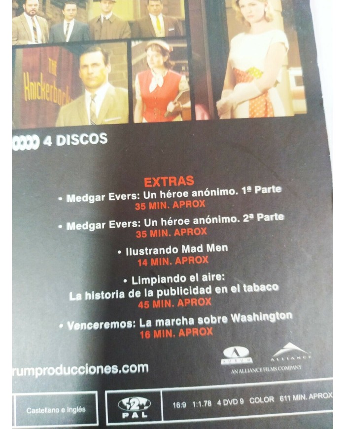 Mad Men Tercera Temporada 3 Completa - 4 x DVD Espa?ol Ingles - 3T